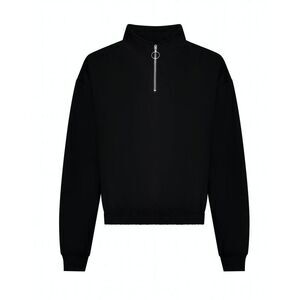 Awdis Womens/Ladies Cropped Sweatshirt / Deep Black